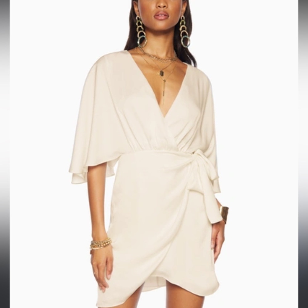 NWT RAMY BROOK Alexis Satin Faux Wrap Mini Dress Sz:00